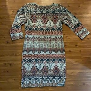 Form Fitting Aztec Print Dress